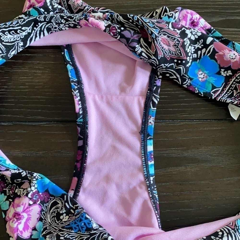 Like New Dark Floral hipster Bikini Bottom L - Picture 11 of 11